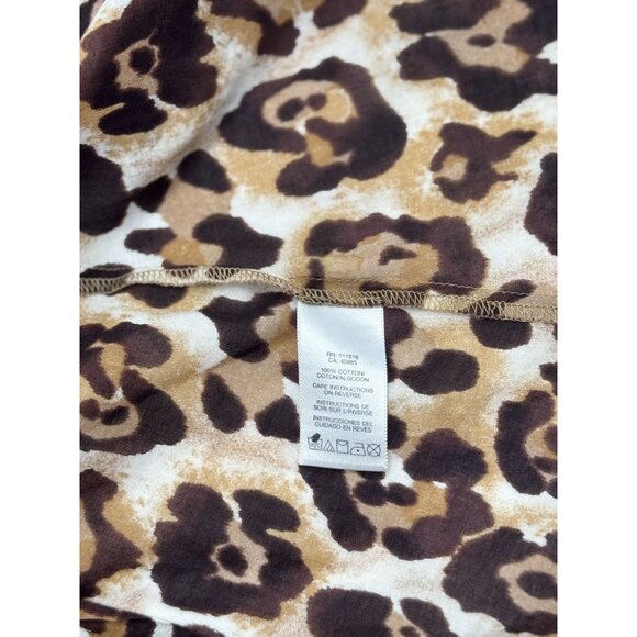 Michael Kors Leopard Print Button-Up Shirt Size S Womens Long Sleeve - Picture 13 of 14